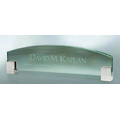 Jade Glass Name Plate w/ Chrome Corners